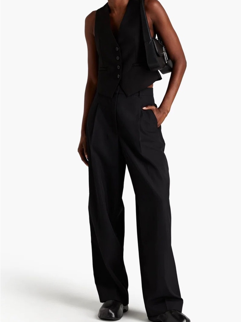 3.1 Phillip Lim Wool Black Wide-Leg Trousers size 8